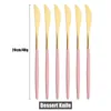 Dinnerware Sets 6Pcs Gold Dessert Knife Cutlery Set Stainless Steel Cake Tableware Knives Western Party Kitchen Flatware