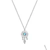 Pendant Necklaces Creative Tassel Moonstone Charm Necklace For Women Teen Fashion Crystal Elegant Party Jewelry Gift Drop Delivery Pendants