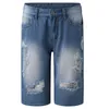 Men's Shorts Denim Streetwear Washed Boy Skinny Runway Short Men Jeans Daily Homme Destroyed Ripped Plus Size