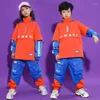 Stage Wear Abbigliamento da ballo di strada Patchwork Felpa Pantaloni casual Per ragazze Ragazzi Abbigliamento hip-hop Bambini Costumi di danza jazz Outfit XS1226