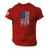 T-shirts pour hommes Mens Dress Shits Summer Us Flag Logo Casual Fitness 3d Imprimé Papier De Transfert De Chaleur Pour Grand Grand