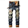 Mannen Denim Designer Gat Jeans Hoge Kwaliteit Gescheurd voor Mannen Maat 28-38 40 Herfst Winter Plus Fluwelen HIP HOP Punk Streetwear Broek L230724