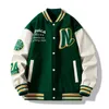 Heren Varsity-jack Designerjack Windjack Heren Letterman-jack met lange mouwen Kledingknopen met streep Bomberjacks Honkbaluniform Grote maten XXL XXXL