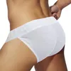 Cuecas masculinas cuecas listradas com nervuras roupa íntima de algodão macio bolsa em U volumosa calcinha respirável masculina lingerie masculina biquíni calções