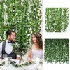 Decorative Flowers Artificial Plants Greenery Ivy Fake Leaves Realistic Garland Plant Wall Hanging Leaf Wedding Party Wreath Home Gardan