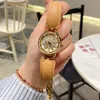 Luxury Lady Watch Snow Rotary Dial Rose Gold Sliver Designer Diamond Fashion Women Watches Leather Strap Wristwatch för Womens Christmas Mors dag födelsedagspresent