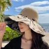 넓은 챙 모자 1pc 여성 여름 여름 검은 접착제 여성 지점 중공 밀짚 모자 UV 보호 큰 얼굴 선 스크린