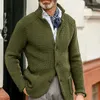 Herrtröjor Europeiska och amerikanska tröja Ytterkläder Slim Fiting Suit Mock Neck Sticked 2023 Autumn Winter Cardigan