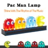 Obiekty dekoracyjne figurki LED PAC MAN PIXEL Nocny Światło Głosy Kontrola USB Ikona gra wizualna Iluzja Lampa Pacman Birthday Prezenty Dom Home Dekorat 230724