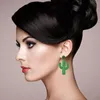 Boucles d'oreilles modernes femmes 2023 Cactus perlé goutte à la main perle de rocaille coeur cerceau balancent bohême déclaration boucle d'oreille