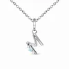 Vente chaude S925 lettre en argent sterling M incrustée de collier pendentif en pierre de lune pour les bijoux polyvalents de la mode exquise des femmes