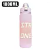 Water Bottles 1000ml Sport Bottle Leakproof Dropproof Frosted Sports Cup Portable For Outdoor Travel School Gym Bpa Free