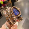 2023 BVLC Luxury Lady Bracelet Women Watch Gold Snake Wristwatchesトップブランドダイヤモンドステンレススチールバンドレディースキリストのための時計