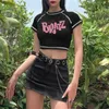 T-shirt femme Y2k Vintage Street Goth T-shirt Haruku noir femmes manches courtes Tee hauts BRATZ imprimer Roupas Femininas 230724 2024