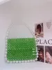 Pearl Bag Spliced Green Acrylic Beaded Bag Flip Sac à main 230725