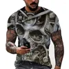 T-shirts pour hommes Chemise d'impression de crâne de mort d'été pour hommes Terror Harajuku T-shirt à manches courtes surdimensionné Tendance Loisirs T-shirts à col rond Vêtements vintage