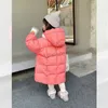 Down Coat New small and medium-sized children's milk block down jacket white duck down cotton jacket long and thickened jacket HKD230725