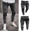 EBAIHUI MENS Zgrane chude proste dżinsy Elastyczne dżinsowe dżinsy Długie stylowe spodnie Slim Fit Blue Jean Whole L638231o
