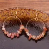 Boucles d'oreilles rondes femmes bijoux boucles d'oreilles goutte pierre naturelle gravier puce boucles d'oreilles géométrie cristal balancent boucle d'oreille cadeaux suspendus