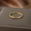 Anéis de casamento zircão noivado para mulheres anel de aço inoxidável cor de ouro jóias de dedo feminino presente de aniversário