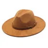 Nieuwe Vintage Fedora Hoeden Voor Mannen Vrouwen 8.5 CM Brede Rand Suède Western Cowboy Hoed Party Festival Fancy Dress accessoire