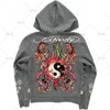 رجال الرجل هوديز شارع شارع عارضة متعددة الاستخدامات هاراجوكو Style Zipper Sweatshirt American Gothic Rock Skull Hoodie y2k 230725