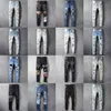 Diseñador de hombres Stacked European Purple Jeans Quilting Ripped for Trend Brand Vintage Pant Mens Fold Slim Skinny Masculina Toursers Sstraight Pants T230725