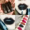 Rossetto 1 3pcs Punk Gothic Nero Matte Brown Lip Satin Red Tint Waterproof Liquid Liptsick Gloss Cosmetici coreani 230725