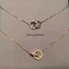 Colliers de luxe Nouvelle Mode Amour Collier Bijoux Hommes Femmes Double Anneau Plein Alésage Deux Rangées de Perceuse Octogonale Vis Cap Amant Couple Cadeau KHUJ