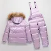 Manteau en duvet -30 degrés Combinaison de neige russe Enfants Veste en duvet Pantalon 2 pièces Costume Ensemble de vêtements pour enfants pour bébé garçon fille 1-10 ans Parka HKD230725