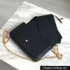 Bolso de diseñador Bolso de mujer Monedero Embrague Cuero Caja original Código de fecha de calidad de alto grado Número de serie Flor tres en una cadena bolsos crossbody