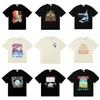 Rhude Trend Brand Tshirt Men Kvinnor Bästa kvalitet T-shirts Letter Print T Shirt Summer Style Tops Fashion Loose Cotton Tees TNHL