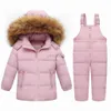 Down Coat OLEKID -30 Degree Russia Winter children Boys Clothes set Down Jacket Coat + Overalls For Girl 1-5 Years Kids Baby Girl Snowsuit HKD230725