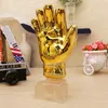 Dekorativa föremål Figurer Harts Fotbollsmålvakt Handskar Trophy Champion Golden Statues Home Decor Accessories Soccer Fans Souvenirs 230724