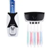 Tandborstehållare Automatisk tandkräm dispenser väggmontering dammtät hållare förvaringsställ badrumstillbehör set pressare 230725