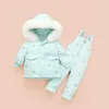 Down -30 Kış Çocuk Giyim Setleri Toddler Kız Snowsuit Çocuklar Ördek Down Ceket Ceket Tulum Kıyafet Takım Sıcak Bebek Tursları 1-4y HKD230725