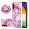 360 metalen vingerringhouder marmer schokbestendig hoesjes voor Samsung S23 Ultra Plus S22 S21 S20 FE A04E A25 A24 A34 A54 A14 5G Fashion Soft IMD TPU Stone Bling Cover