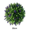 Dekorativa blommor Chzimade Artificial Purple Simulation Plant Lavender Hanging Topiary Ball Handikraft Väggdekor Plastblomma