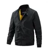 Jaquetas masculinas 2023 jaqueta masculina casual cor sólida streetwear outono gola alta negócios fino beisebol