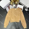 Maglioni da donna con lettere vuote T-shirt lavorate a maglia jacquard Maglione invernale stile corto per donna