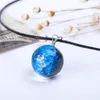 Galaxy Crystal Ball para Naszyjnik Wszechświat Dream Star Pendant Party Biżuteria odpowiednia dla kobiety dziewczyna vintage prezent