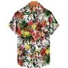 Camisas casuais masculinas de grife com estampa de abacaxi com estampa de frutas masculinas verão manga curta roupas de praia Havaí roupas de botão com botão engraçado roupas legais