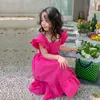 Vestidos para meninas Vestido roupas para meninas verão arco cabeçada doce lazer vestidos de princesa 2 7 anos de idade moda versão coreana roupas infantis 230724