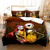 Nightmare Before Christmas Bedding Set Valentine's Day Decor Gifts Soft Däcke Cover och Sally Bed Comporter Cover King Twin L230704