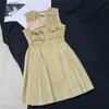 滑走路ドレスデザイナー女性ドレスドレスTシャツレター刺繍女の子ミラノジャージータンクトップa-lineノースリーブプリーツハイエンドのベスト3as7