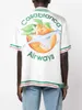 Casablanca Button Up Shirt Rabbit Swan Orange Aircraft Castle Tennis Court Hawaiian Men's and Women's Short Rleeve Trend