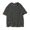 Nowa koszulka męska 2023 Letnia moda O Neck z krótkim rękawem Hip Hop Striped T-shirt Man Casual Oversize Top Tees Streetwears 5xl