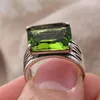 Wedding Rings Arrival Trendy Natural Green Crystal Thai Silver Ladies Ring Jewelry For Women Gifts