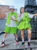 Stage Wear Kinderen Hip Hop Street Dance Prestaties Kleding Meisjes Jongens Groene Outfits Vest Jazz Dansen Kostuum Rave