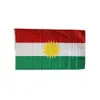 Kurdistan flagga 90x150cm kurdiska nationella landsflaggor 3x5 ft polyester tyg tryckt flaggbannrar med hög kvalitet 8480310